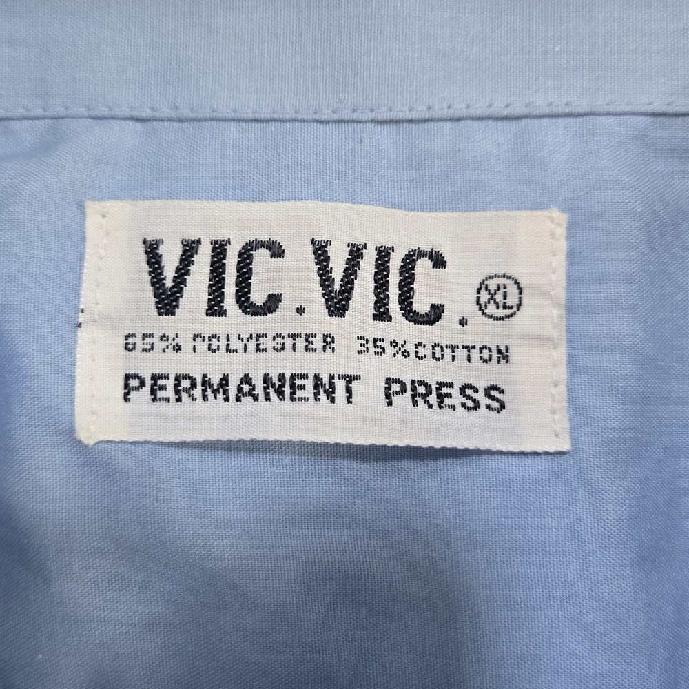 Vintage Vic Vic Blue Guayabera Shirt Mens Embroidered Cuban Wedding Shirt - Picture 2 of 12